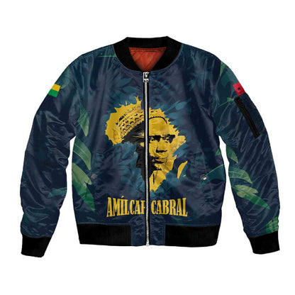 Amilcar Cabral Sleeve Zip Bomber Jacket Guinea-Bissau African National Liberation Leader - Cultural Resistance Tribute - African Pride