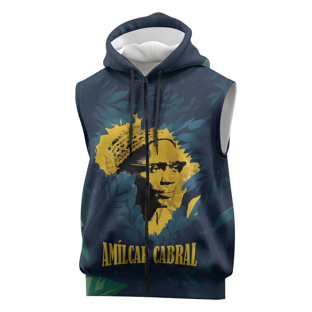 Amilcar Cabral Sleeveless Zip Hoodie Guinea-Bissau African National Liberation Leader - Cultural Resistance Tribute - African Pride