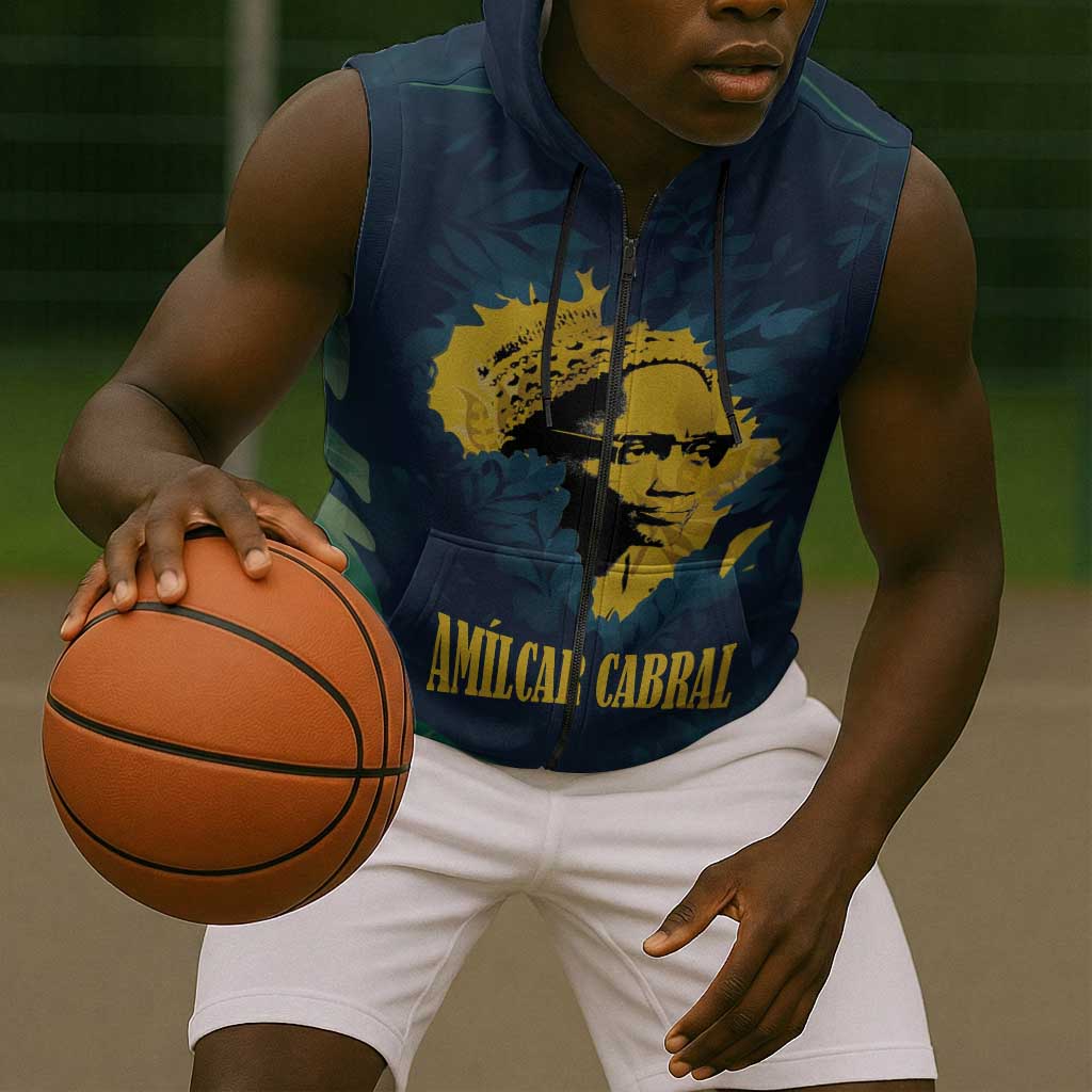 Amilcar Cabral Sleeveless Zip Hoodie Guinea-Bissau African National Liberation Leader - Cultural Resistance Tribute - African Pride