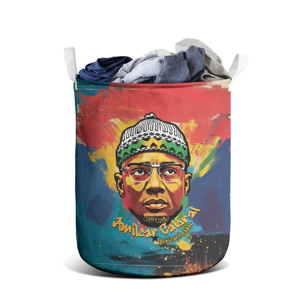 Amilcar Cabral Laundry Basket Armed Activist Quote Raised Fist African Liberation Tribute - Colorful Paint Stroke - African Pride