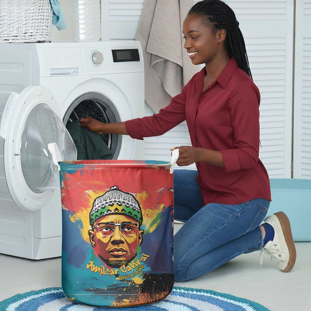 Amilcar Cabral Laundry Basket Armed Activist Quote Raised Fist African Liberation Tribute - Colorful Paint Stroke - African Pride
