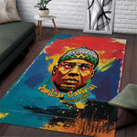 Amilcar Cabral Area Rug Armed Activist Quote Raised Fist African Liberation Tribute - Colorful Paint Stroke - African Pride