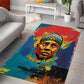 Amilcar Cabral Area Rug Armed Activist Quote Raised Fist African Liberation Tribute - Colorful Paint Stroke - African Pride