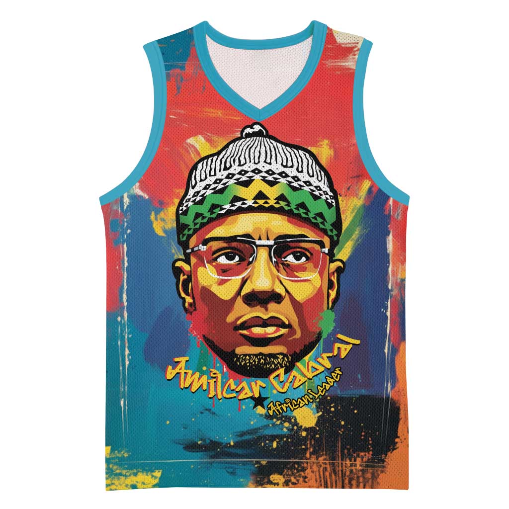 Amilcar Cabral Basketball Jersey Armed Activist Quote Raised Fist African Liberation Tribute - Colorful Paint Stroke - African Pride