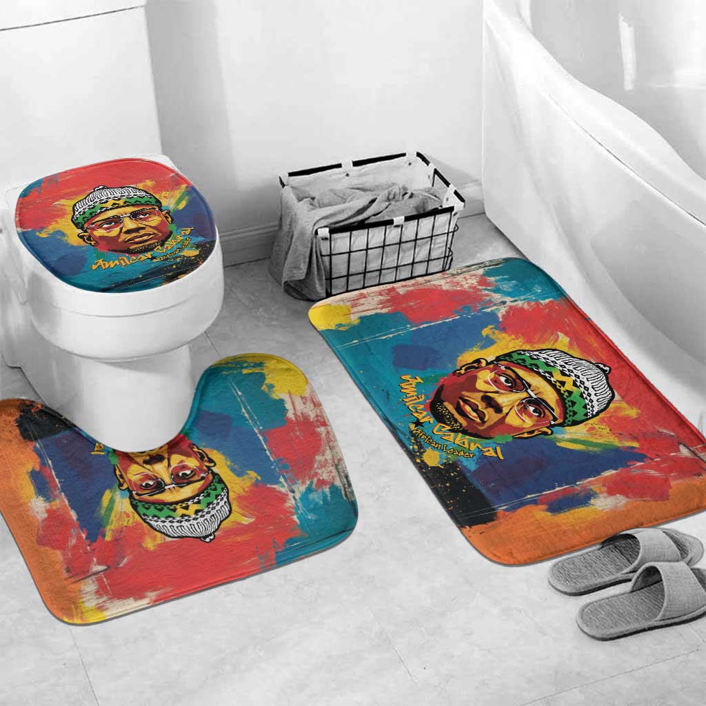 Amilcar Cabral Bathroom Set Armed Activist Quote Raised Fist African Liberation Tribute - Colorful Paint Stroke - African Pride