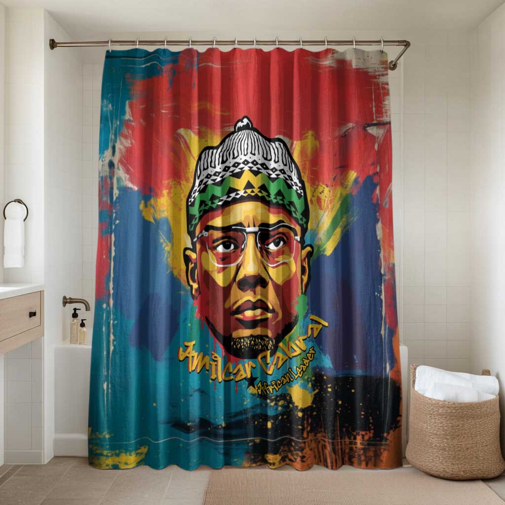 Amilcar Cabral Bathroom Set Armed Activist Quote Raised Fist African Liberation Tribute - Colorful Paint Stroke - African Pride