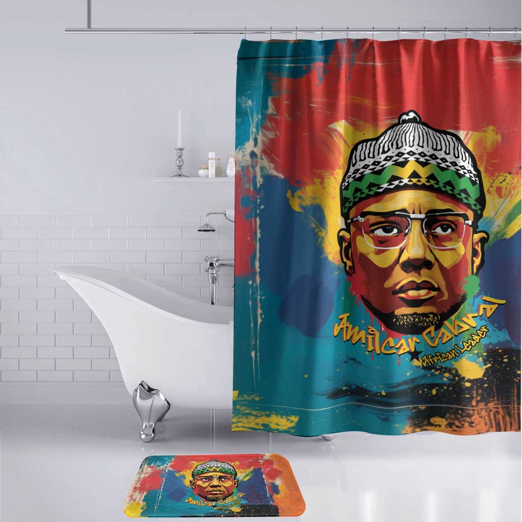 Amilcar Cabral Bathroom Set Armed Activist Quote Raised Fist African Liberation Tribute - Colorful Paint Stroke - African Pride