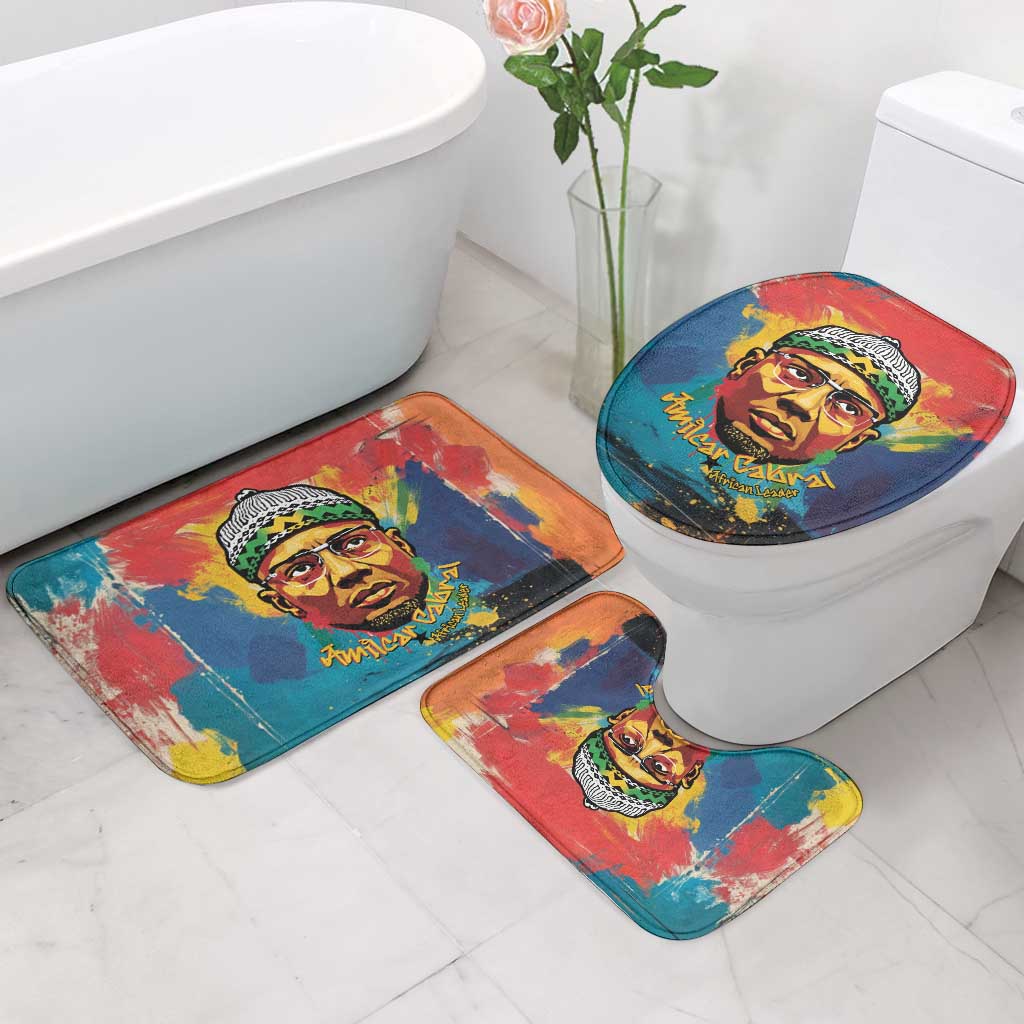 Amilcar Cabral Bathroom Set Armed Activist Quote Raised Fist African Liberation Tribute - Colorful Paint Stroke - African Pride