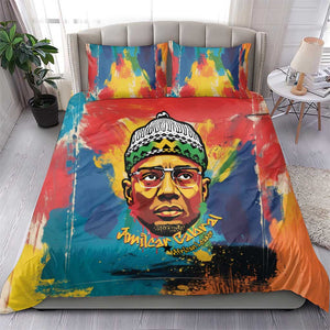 Amilcar Cabral Bedding Set Armed Activist Quote Raised Fist African Liberation Tribute - Colorful Paint Stroke - African Pride