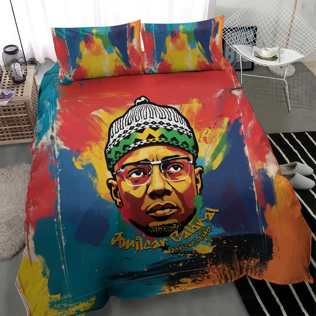Amilcar Cabral Bedding Set Armed Activist Quote Raised Fist African Liberation Tribute - Colorful Paint Stroke - African Pride