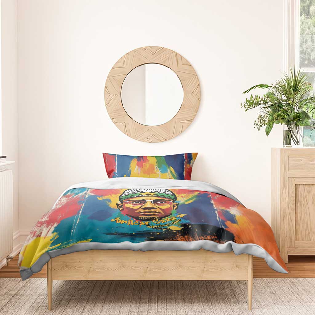 Amilcar Cabral Bedding Set Armed Activist Quote Raised Fist African Liberation Tribute - Colorful Paint Stroke - African Pride