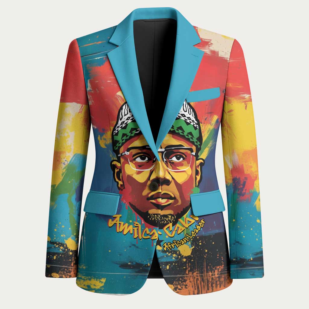 Amilcar Cabral Blazer Armed Activist Quote Raised Fist African Liberation Tribute - Colorful Paint Stroke - African Pride