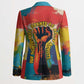 Amilcar Cabral Blazer Armed Activist Quote Raised Fist African Liberation Tribute - Colorful Paint Stroke - African Pride