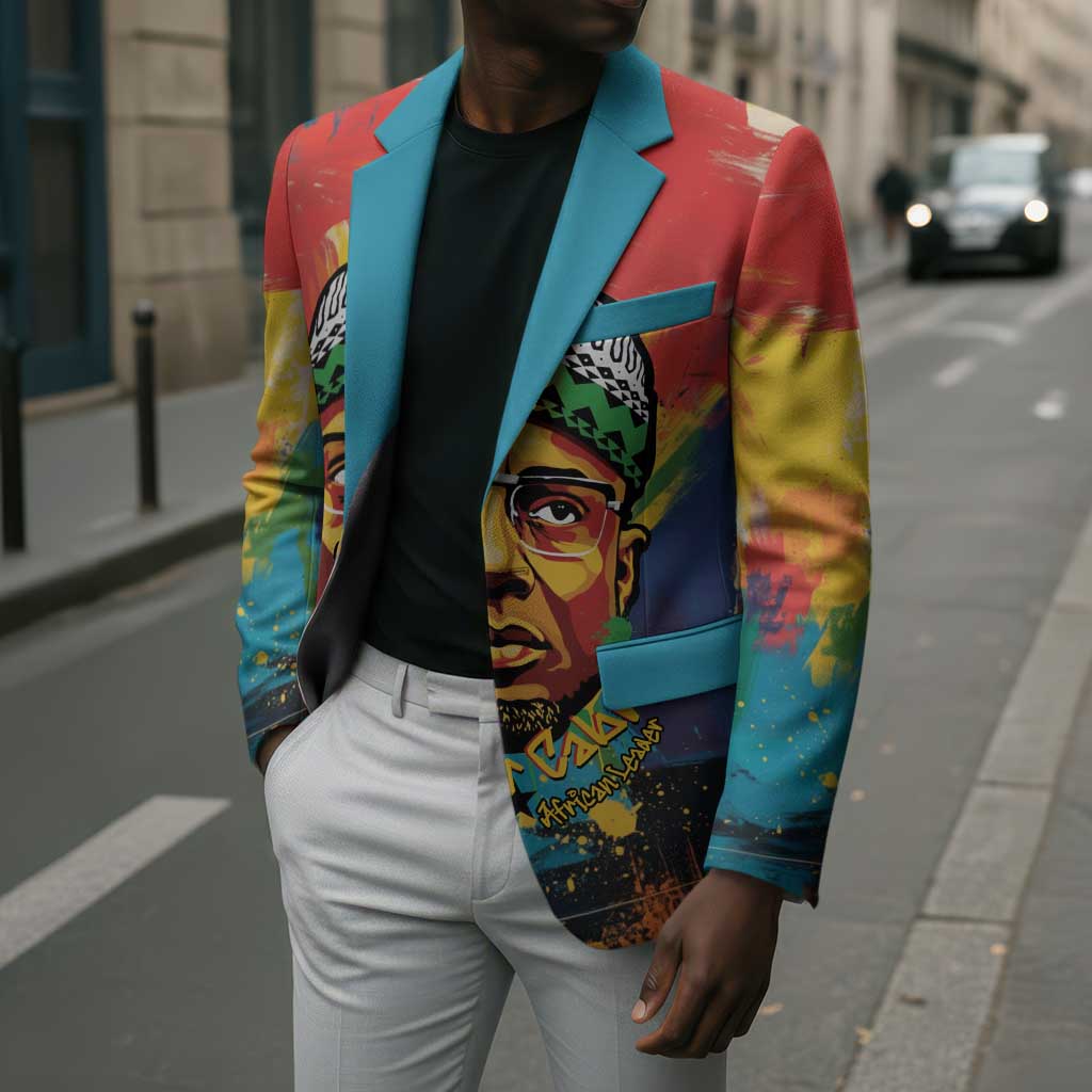 Amilcar Cabral Blazer Armed Activist Quote Raised Fist African Liberation Tribute - Colorful Paint Stroke - African Pride