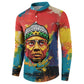 Amilcar Cabral Button Sweatshirt Armed Activist Quote Raised Fist African Liberation Tribute - Colorful Paint Stroke