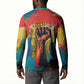 Amilcar Cabral Button Sweatshirt Armed Activist Quote Raised Fist African Liberation Tribute - Colorful Paint Stroke