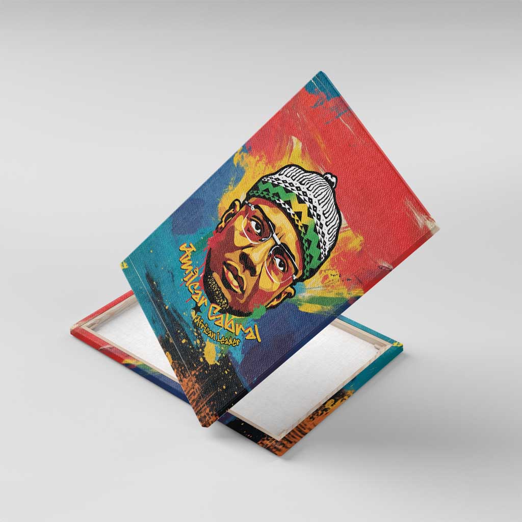 Amilcar Cabral Canvas Wall Art Armed Activist Quote Raised Fist African Liberation Tribute - Colorful Paint Stroke - African Pride