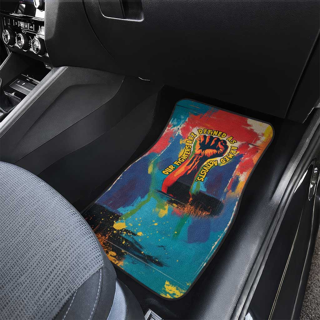 Amilcar Cabral Car Mats Armed Activist Quote Raised Fist African Liberation Tribute - Colorful Paint Stroke - African Pride