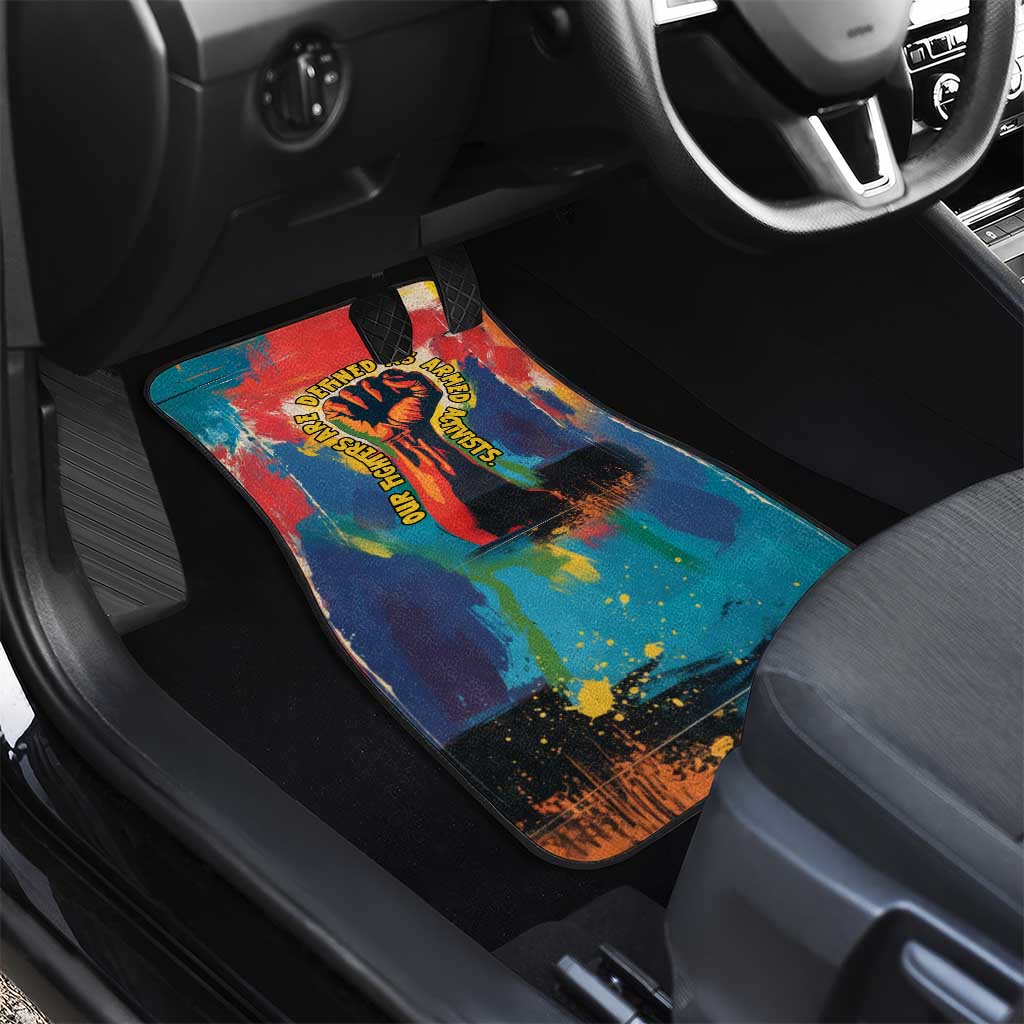 Amilcar Cabral Car Mats Armed Activist Quote Raised Fist African Liberation Tribute - Colorful Paint Stroke - African Pride