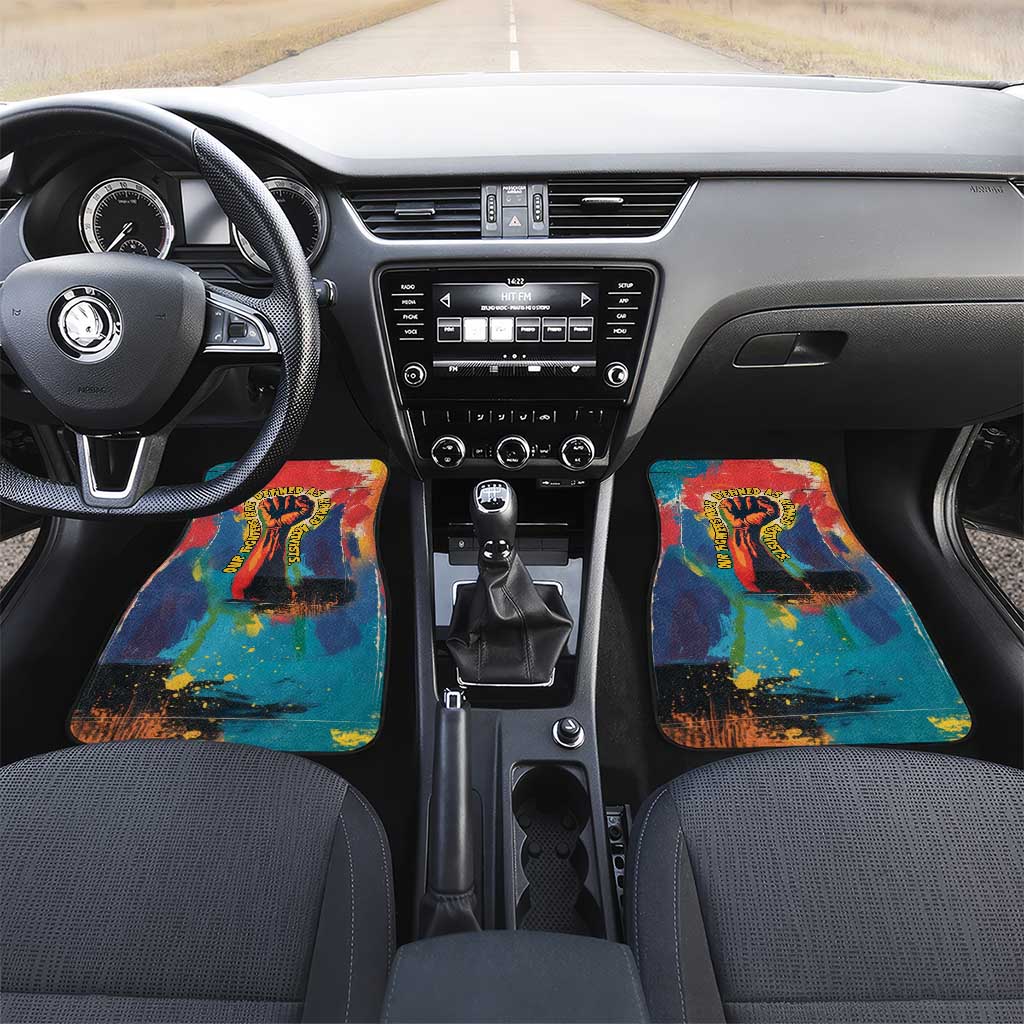 Amilcar Cabral Car Mats Armed Activist Quote Raised Fist African Liberation Tribute - Colorful Paint Stroke - African Pride