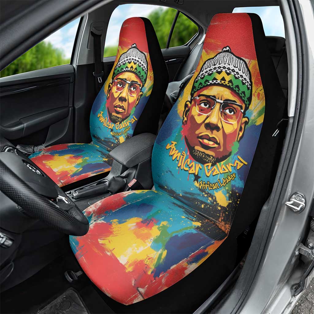 Amilcar Cabral Car Seat Cover Armed Activist Quote Raised Fist African Liberation Tribute - Colorful Paint Stroke - African Pride