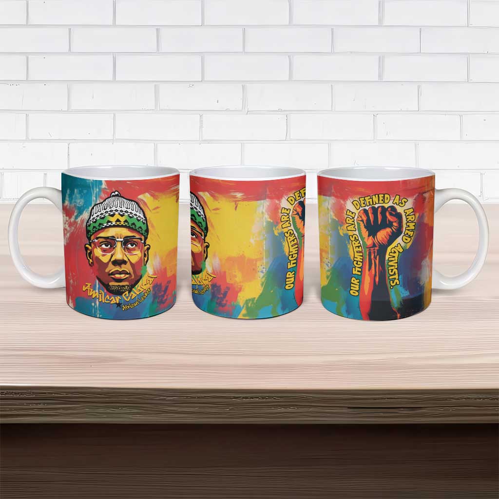 Amilcar Cabral Ceramic Mug Armed Activist Quote Raised Fist African Liberation Tribute - Colorful Paint Stroke - African Pride