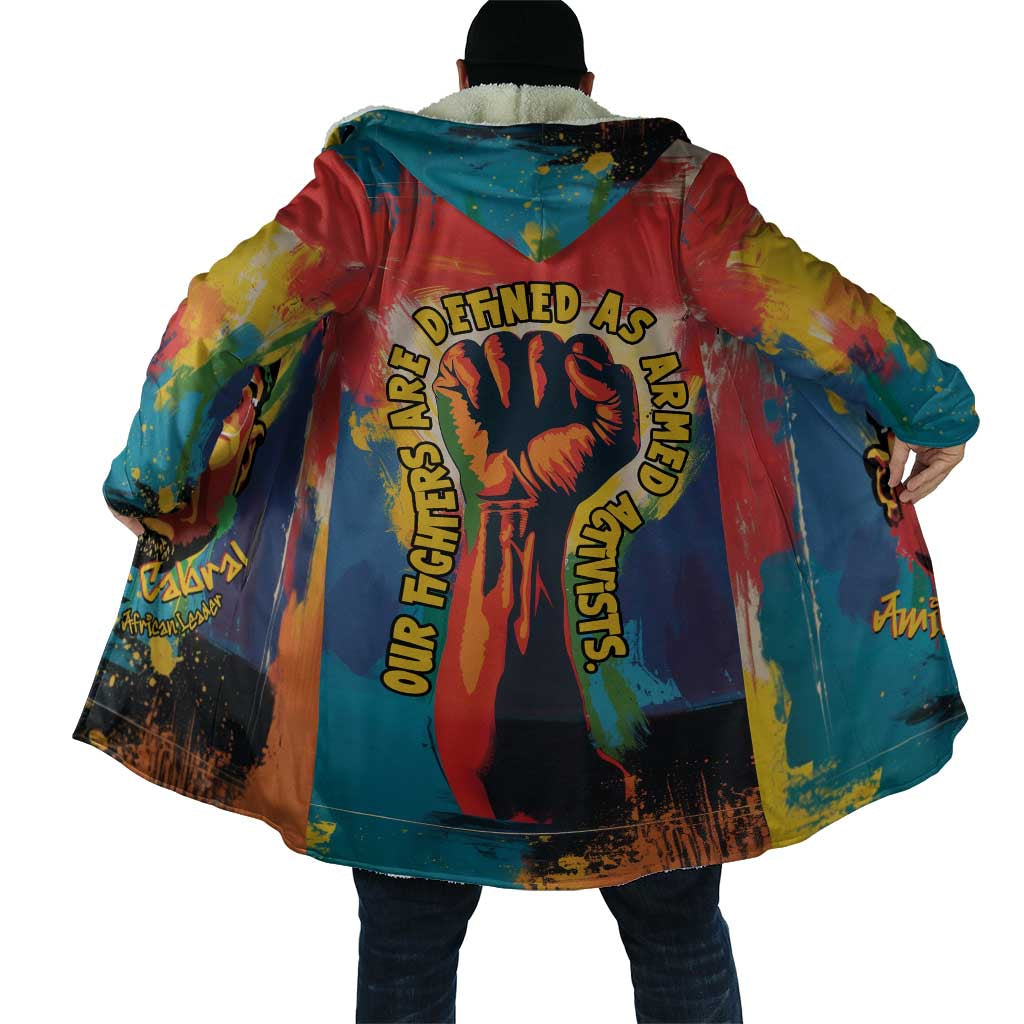 Amilcar Cabral Cloak Armed Activist Quote Raised Fist African Liberation Tribute - Colorful Paint Stroke - African Pride