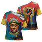 Amilcar Cabral Cross Shoulder Shirt Armed Activist Quote Raised Fist African Liberation Tribute - Colorful Paint Stroke - African Pride