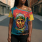 Amilcar Cabral Cross Shoulder Shirt Armed Activist Quote Raised Fist African Liberation Tribute - Colorful Paint Stroke - African Pride