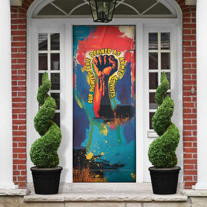 Amilcar Cabral Door Cover Armed Activist Quote Raised Fist African Liberation Tribute - Colorful Paint Stroke - African Pride