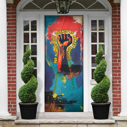 Amilcar Cabral Door Cover Armed Activist Quote Raised Fist African Liberation Tribute - Colorful Paint Stroke - African Pride