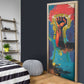 Amilcar Cabral Door Cover Armed Activist Quote Raised Fist African Liberation Tribute - Colorful Paint Stroke - African Pride