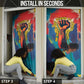 Amilcar Cabral Door Cover Armed Activist Quote Raised Fist African Liberation Tribute - Colorful Paint Stroke - African Pride