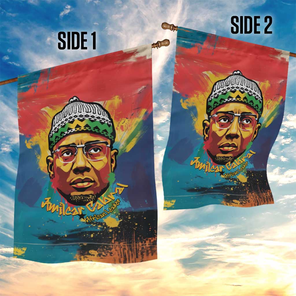 Amilcar Cabral Garden Flag Armed Activist Quote Raised Fist African Liberation Tribute - Colorful Paint Stroke - African Pride