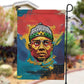 Amilcar Cabral Garden Flag Armed Activist Quote Raised Fist African Liberation Tribute - Colorful Paint Stroke - African Pride