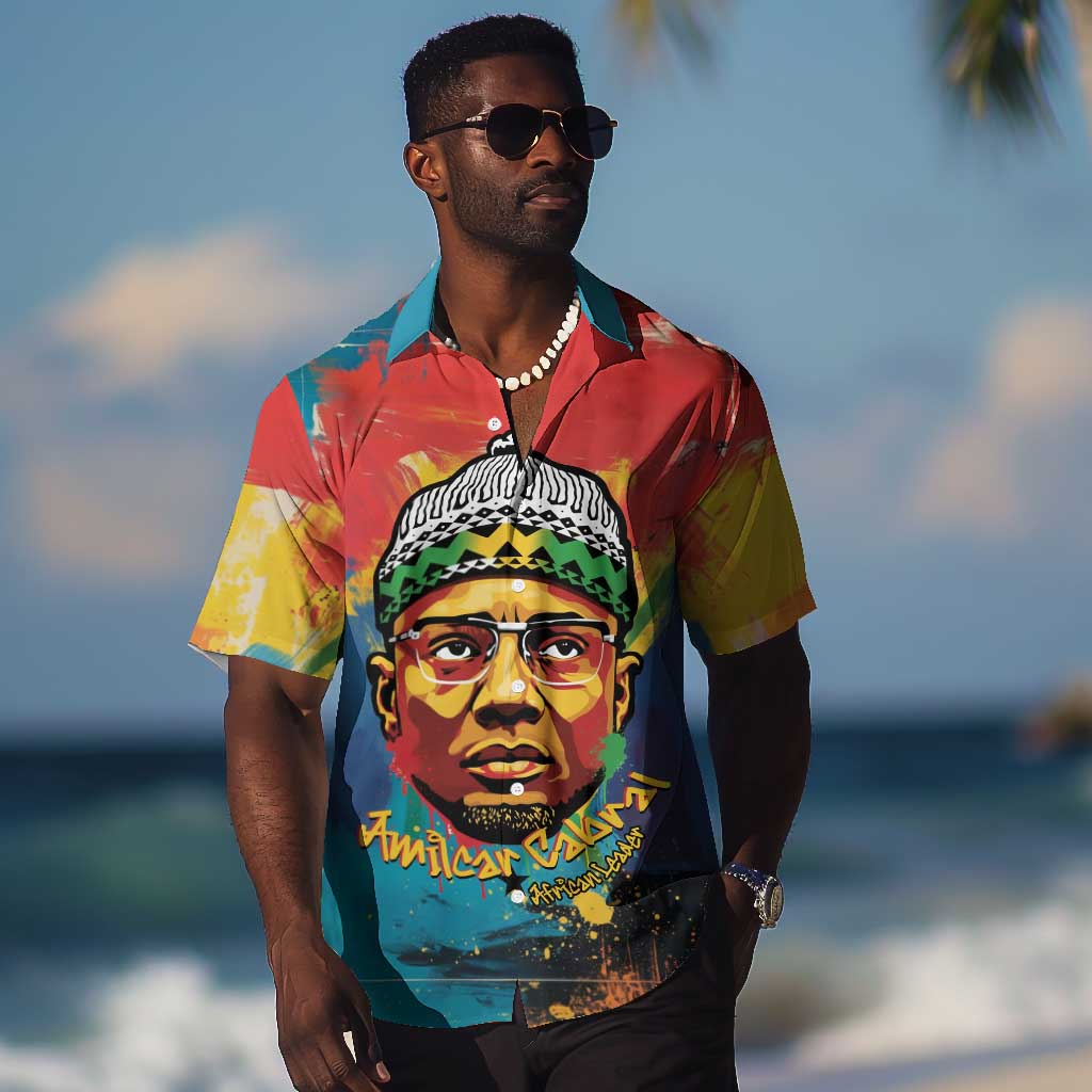Amilcar Cabral Hawaiian Shirt Armed Activist Quote Raised Fist African Liberation Tribute - Colorful Paint Stroke - African Pride