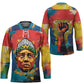 Amilcar Cabral Hockey Jersey Armed Activist Quote Raised Fist African Liberation Tribute - Colorful Paint Stroke - African Pride