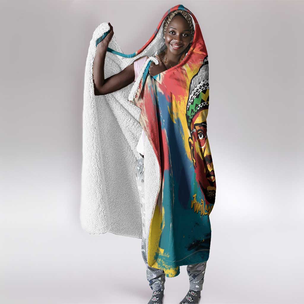 Amilcar Cabral Hooded Blanket Armed Activist Quote Raised Fist African Liberation Tribute - Colorful Paint Stroke - African Pride