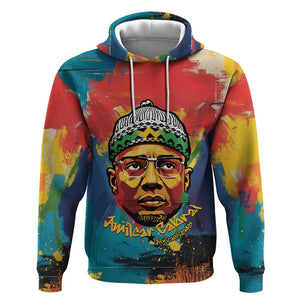 Amilcar Cabral Hoodie Armed Activist Quote Raised Fist African Liberation Tribute - Colorful Paint Stroke - African Pride