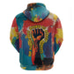 Amilcar Cabral Hoodie Armed Activist Quote Raised Fist African Liberation Tribute - Colorful Paint Stroke - African Pride