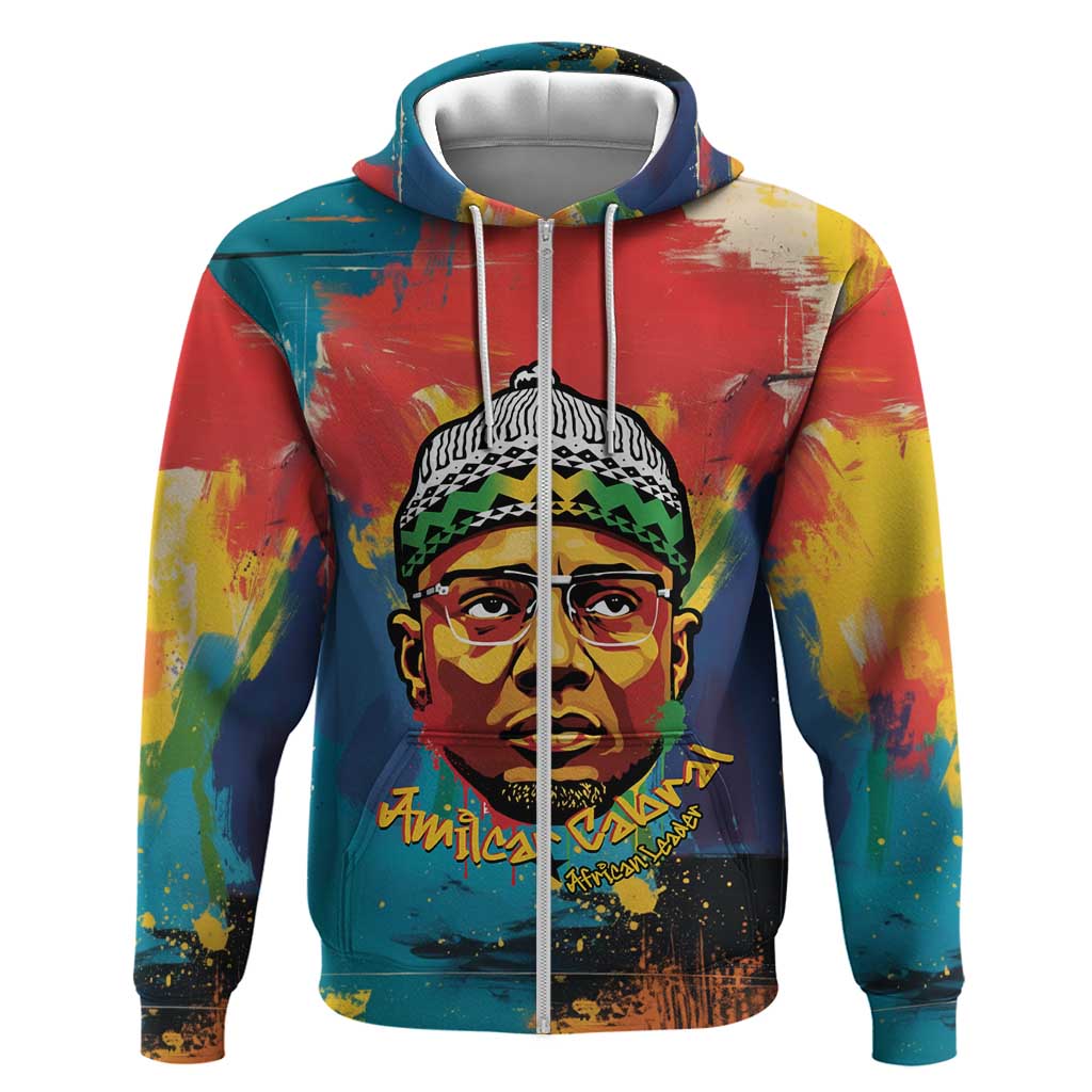 Amilcar Cabral Hoodie Armed Activist Quote Raised Fist African Liberation Tribute - Colorful Paint Stroke - African Pride