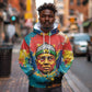 Amilcar Cabral Hoodie Armed Activist Quote Raised Fist African Liberation Tribute - Colorful Paint Stroke - African Pride