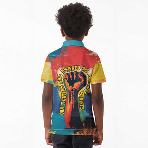 Amilcar Cabral Kid Polo Shirt Armed Activist Quote Raised Fist African Liberation Tribute - Colorful Paint Stroke - African Pride