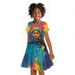 Amilcar Cabral Kid Short Sleeve Dress Armed Activist Quote Raised Fist African Liberation Tribute - Colorful Paint Stroke - African Pride