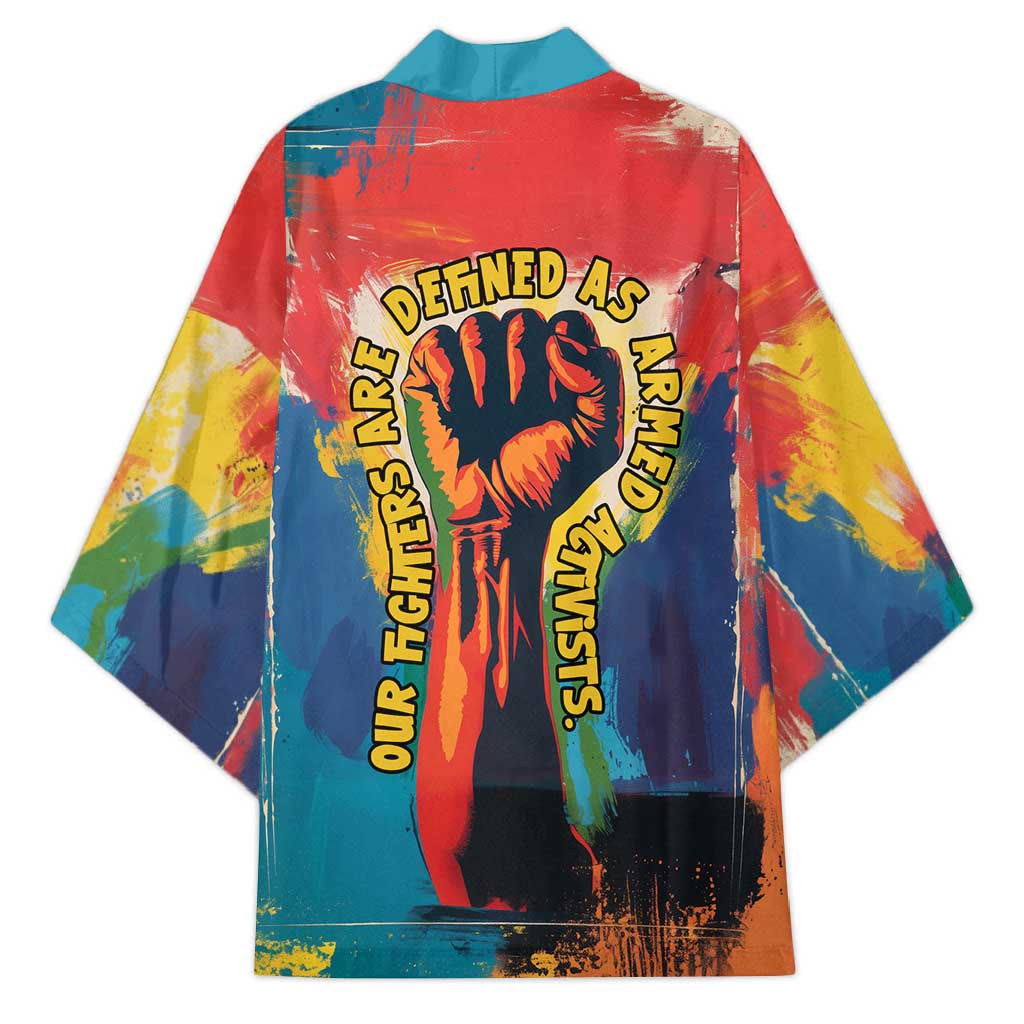Amilcar Cabral Kimono Armed Activist Quote Raised Fist African Liberation Tribute - Colorful Paint Stroke - African Pride
