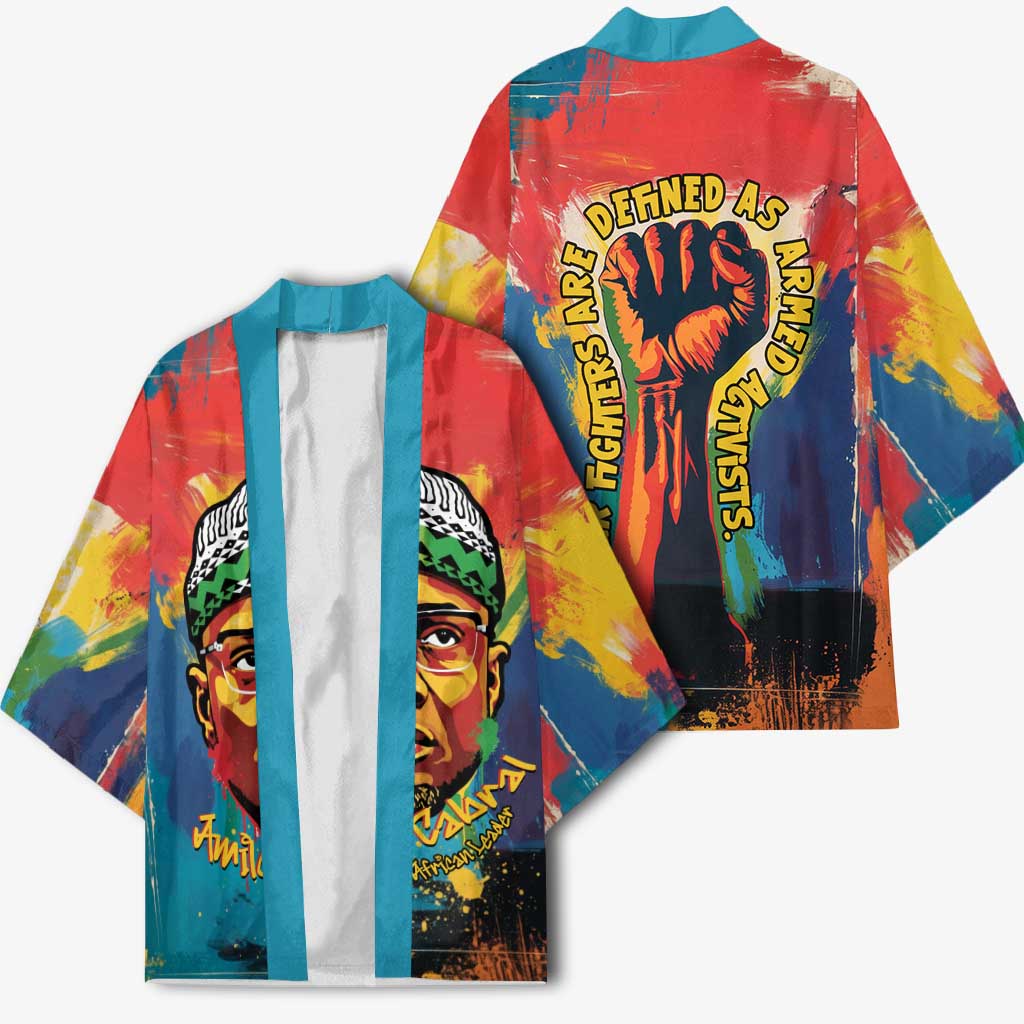 Amilcar Cabral Kimono Armed Activist Quote Raised Fist African Liberation Tribute - Colorful Paint Stroke - African Pride