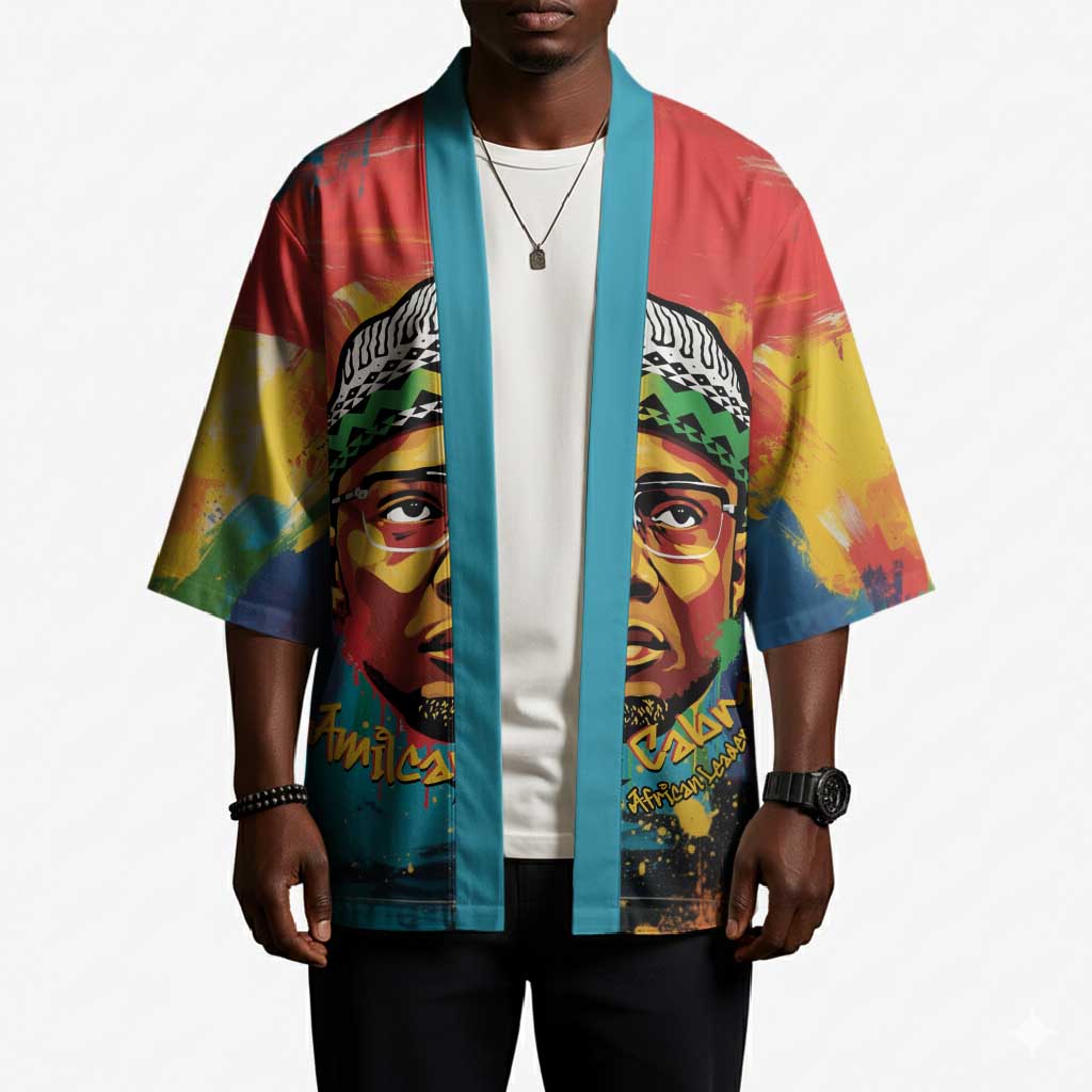 Amilcar Cabral Kimono Armed Activist Quote Raised Fist African Liberation Tribute - Colorful Paint Stroke - African Pride