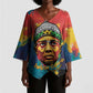 Amilcar Cabral Kimono Sleeve Blouse Armed Activist Quote Raised Fist African Liberation Tribute - Colorful Paint Stroke - African Pride