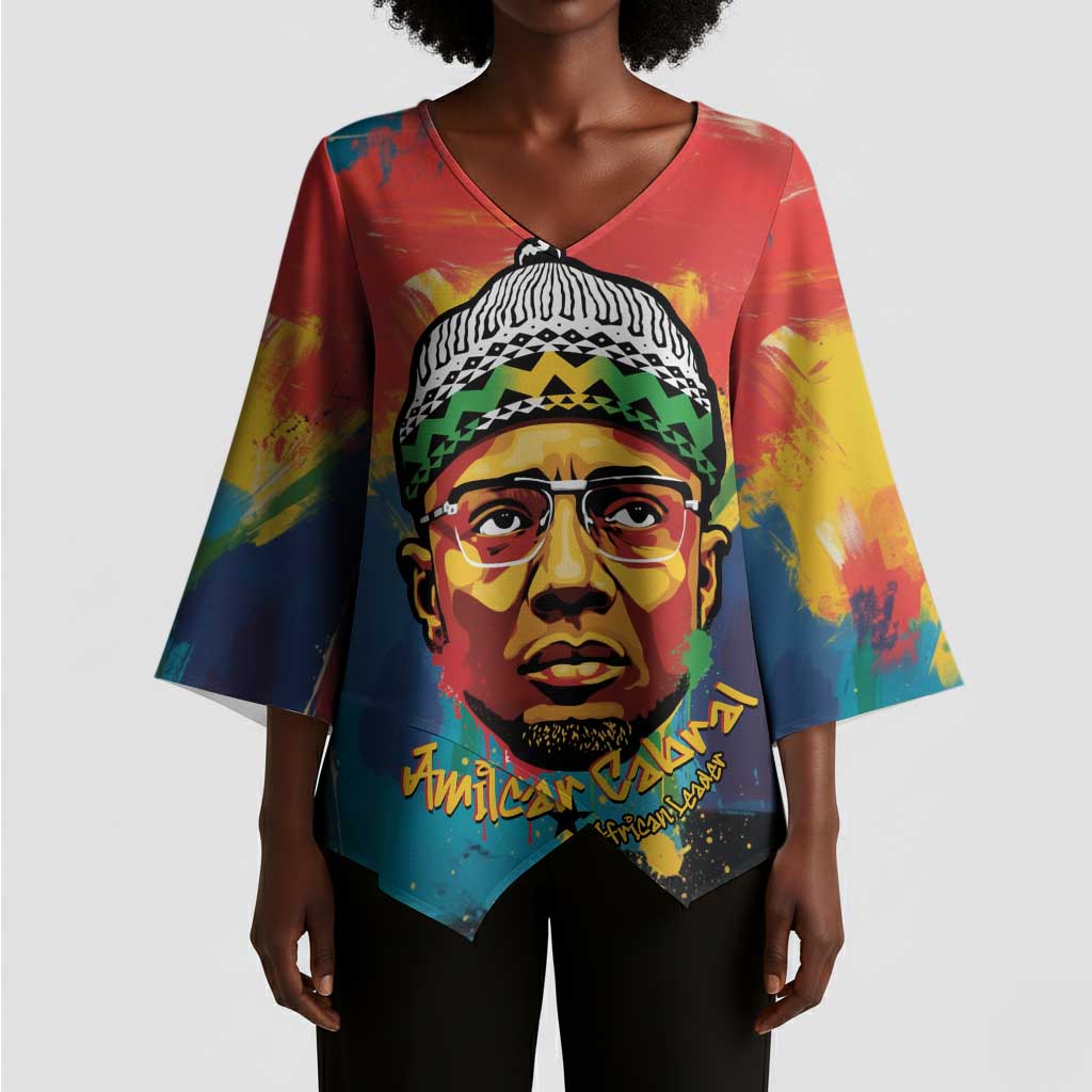 Amilcar Cabral Kimono Sleeve Blouse Armed Activist Quote Raised Fist African Liberation Tribute - Colorful Paint Stroke - African Pride