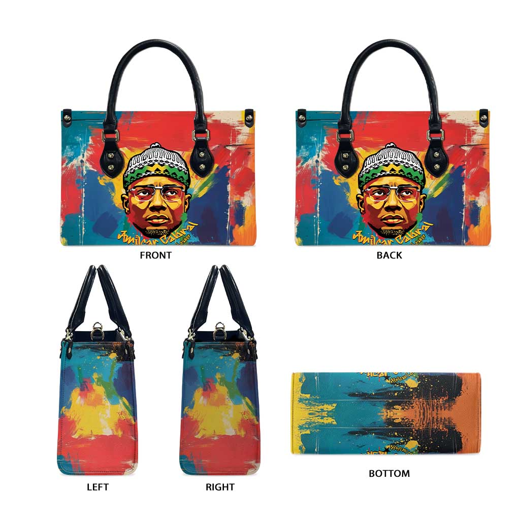 Amilcar Cabral Leather Bag Armed Activist Quote Raised Fist African Liberation Tribute - Colorful Paint Stroke - African Pride